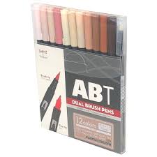 Tombow Abt Dual Brush Pen Set Of 12 Portrait Colours