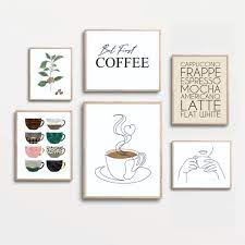 Coffee Art Print Set Of 6 Printable