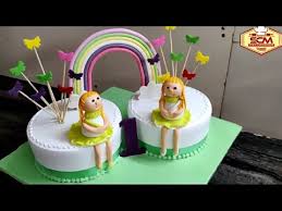 twins birthday cake decoration
