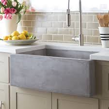 With a classic farmhouse design and short height apron, this sink can easily fit into a standard sink base cabinet. Farmhouse 3018 30 Inch Concrete Apron Front Kitchen Sink