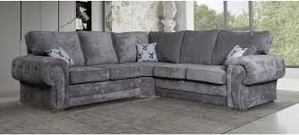 fabric corner sofa with chrome legs