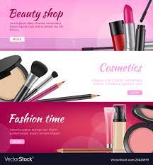 cosmetic banners ads flyers with