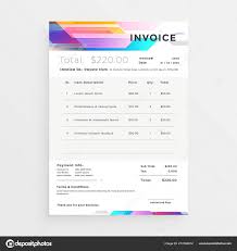 Creative Colorful Invoice Template Design Stock Vector