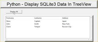how to display sqlite3 data in treeview