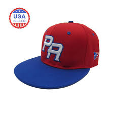 Puerto rico baseball cap blue red. Puerto Rico Pr Fitted Baseball Cap Hat Red Royal Ebay