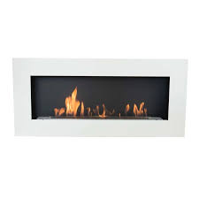 Matte White Wall Mounted Bio Fireplace