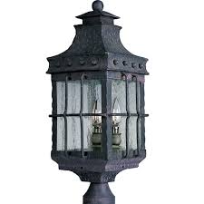 From the first moment someone drives by or drives up to the front facade of your home, the first thing that is taken notice of is the outdoor decor. Maxim Lighting Nantucket 3 Lt Outdoor Post Head Rustic Lighting Fans