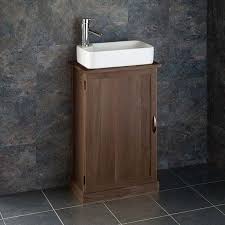 Alderson 30 single sink vanity. Dark Oak Solid Oak Cube Bathroom Vanity Cabinet With Rectangular Basin Set