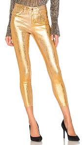 Margot High Rise Skinny With Crackle Foil