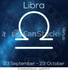 Get libra monthly horoscope and libra astrology for june 2021 from ganeshaspeaks.com. Zodiac Sign Libra White Line Astrological Symbol With Caption Dates Planet And Element On Blurry Abstract Background Canstock