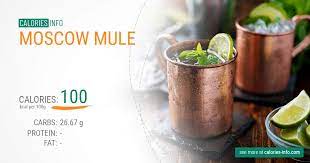 moscow mule calories and nutrition 100g