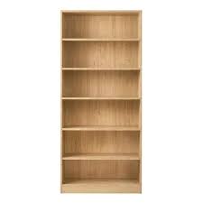 Stylewell Braxten 71 In Light Oak Finish 6 Shelf Basic Bookcase With Adjustable Shelves Brown