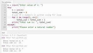 n numbers in python using for loop