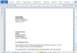 Resignation Letter Sample Word Document Resignation Letter Template