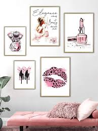 Pink Makeup Oil Painting Canvas
