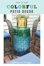 how to add colorful patio decor for the