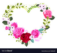 red rose flower love symbol heart shape