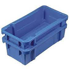 rectangular solid box blue plastic milk