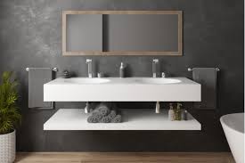 Corian Krion Wall Mounted Double Sinks