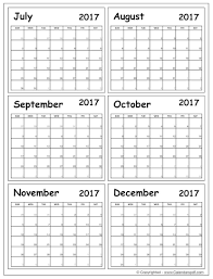 2017 6 Month Calendar Printable Stln Me