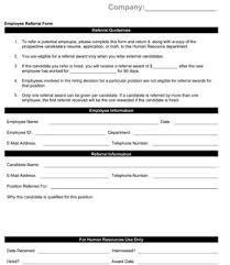 Sample Employee Referral Form Small Business Free Forms