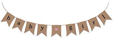 Sterling James Co Baby Girl Burlap Banner Baby Shower Decorations For Girl Gender Reveal Party