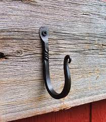 hand forged twisted wall hook black