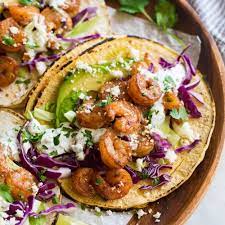 shrimp tacos with cilantro lime crema