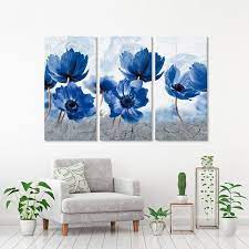 Blue Flowers Canvas Flowers Wall Art
