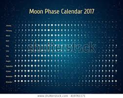 Vector Astrological Calendar 2017 Moon Phase Royalty Free