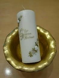 Eine hochzeit ganz in gold, darauf seid ihr gewiss stolz. Kerze Mit Schale Goldene Hochzeit In Bayern Waal Ebay Kleinanzeigen