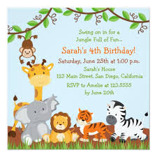 Cute Safari Jungle Birthday Party Invitations Zazzle Co Uk