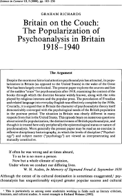 britain on the couch the popularization of psychoanalysis in abstract