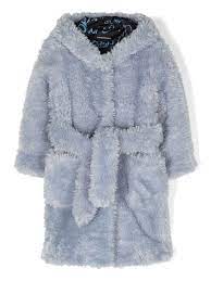 Emporio Armani Kids Faux Fur Belted Trench Coat Kids Polyester Polyester 12 Yrs Blue