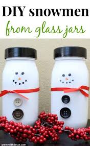 Make Snowmen From Glass Jars