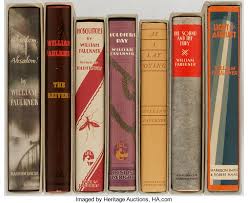 621 editions published between 1073 and 2019 in 30 languages and held by 6,077 worldcat member libraries worldwide. William Faulkner Group Of Seven Facsimile Editions First Lot 93052 Heritage Auctions