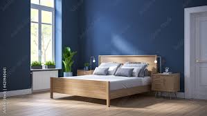 Bedroom Wood Bed And Bedside Table