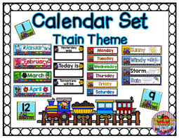 Calendar Set Train Theme By Kindergarten Adventures By Carla