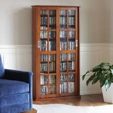 Wooden Book Shelf With Glass Door