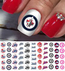 winnipeg jets hockey nail art decals