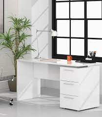 They got to choose the type of base. Adalrik White Desk With Drawers Save 40 At Furniturefactor