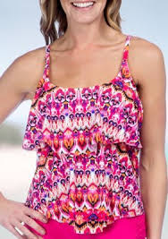 24th And Ocean Ikat Tiered Tankini Swim Top Products
