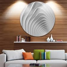 3d Waves 11 In Round Metal Wall Art