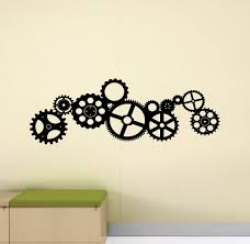 Gears Wall Decal Steampunk Sign Cogs