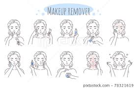 makeup removal steps vector