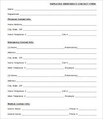 11 Emergency Contact Forms Pdf Doc Free Premium Templates