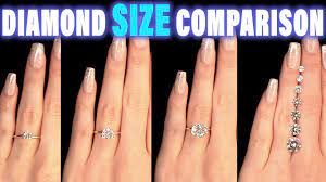 diamond size comparison on hand finger