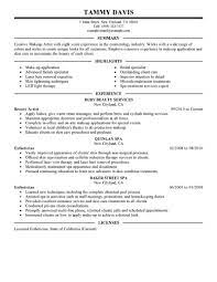 entry level beauty artist resume exles