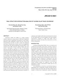 Pdf Rail Structure Interaction Analysis Of Sliding Slab