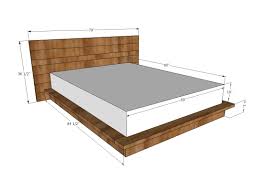 This usually matches the standard, but since you're building it these are the diy instructions on how to make a queen size unit with a lovely tongue and groove headboard. Rustic Modern 2x6 Platform Bed Ana White
